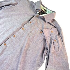 Ted Baker Mens Button Up Shirt Purple Textured Long Sleeve Size Large 6 Preppy